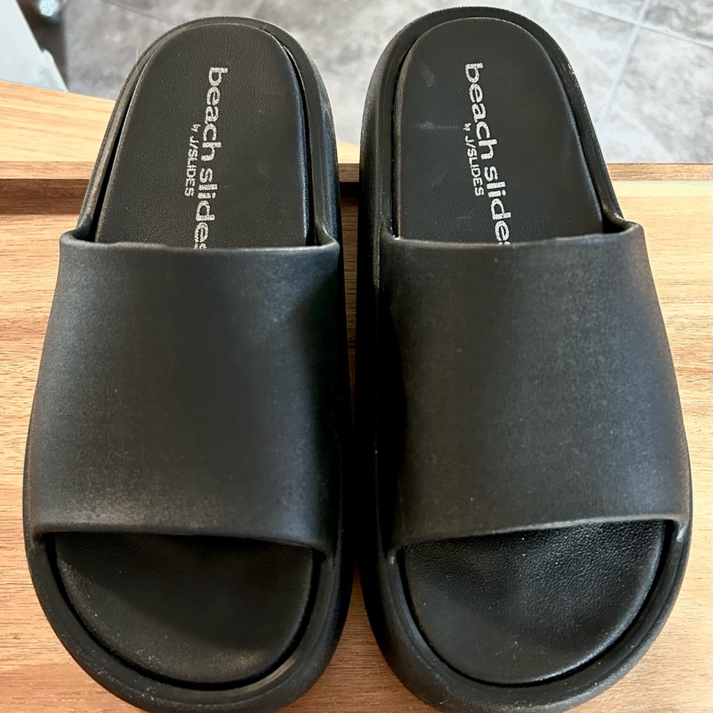 J SLIDES Beach Slides - Black Size 8 - Picture 4 of 4